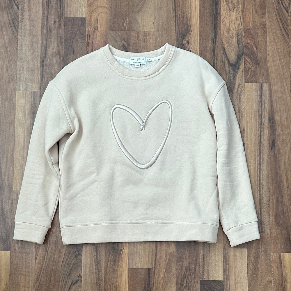 Mini Molly by Molly Bracken cream colour crewneck with embroidered heart